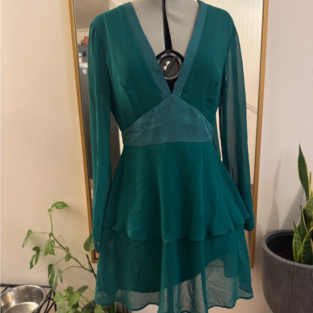 Long Sleeve emerald green Dress